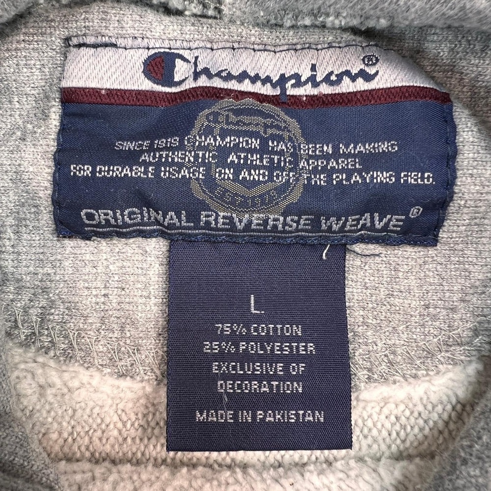 VTG Y2K Champion Reverse Weave Stevenson University Hoodie Men L Gray College - Picture 5 of 11